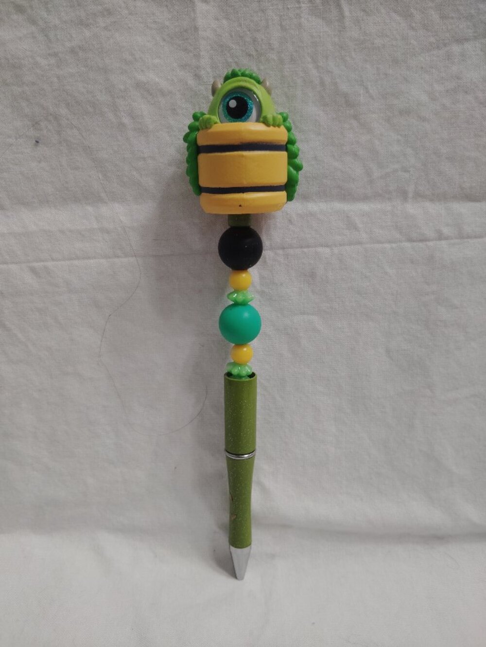 Disney Doorable- Spring Mike Wazowski - Handmade Beaded Pen